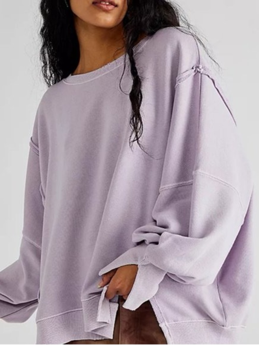 Free People / We The Free (FLAWED!) Lavender Oversized Sweatshirt XL